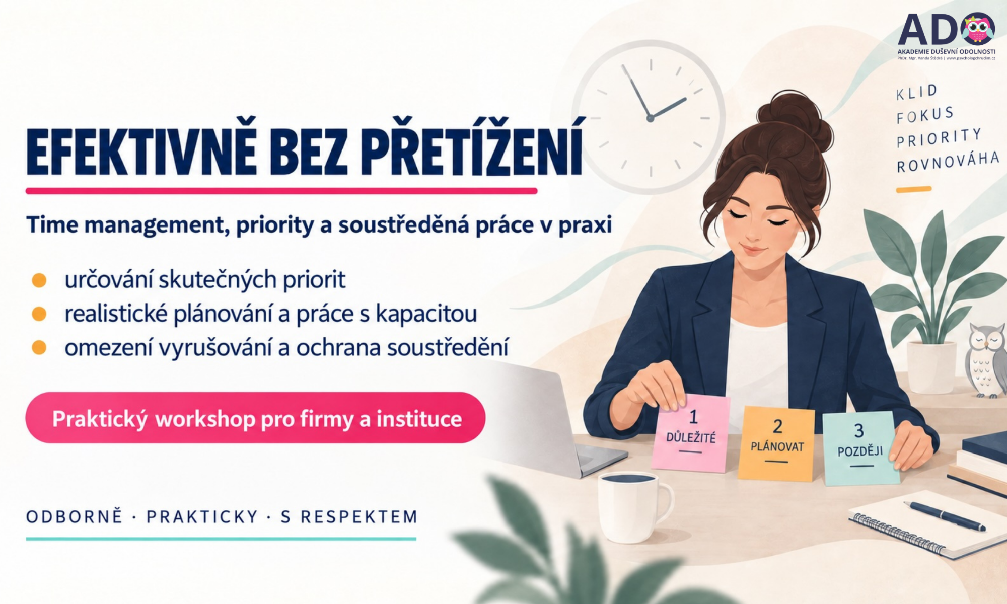 Efektivně bez přetížení - Time management, priorita a soustředěná práce v praxi